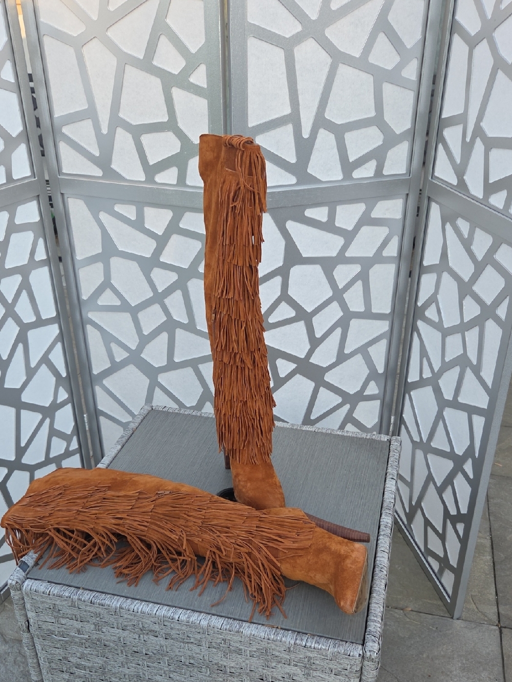 Steve Madden Chestnut Suede Fringe Over-the-Knee Boots